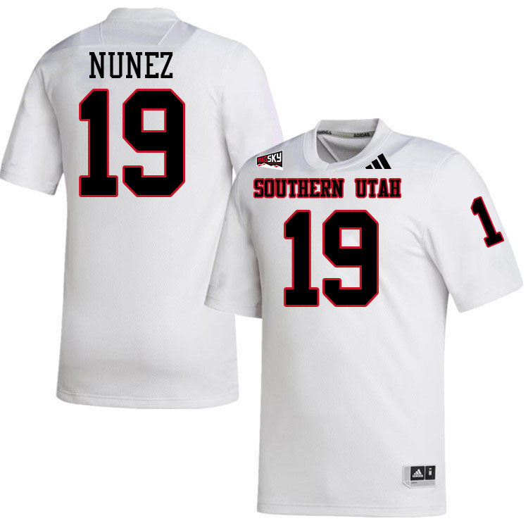 Southern Utah Thunderbirds #19 Gabe Nunez College Football Jerseys,Uniforms Stitched-White